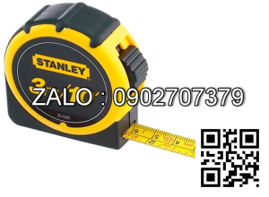 Thước dây Thép Stanley 3mx12.7mm vỏ cao
su chống trơn 30-608L