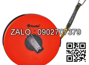 Thước dây sợi thủy tinh Asaki 30m vỏ nhựa nền vàng AK-0392