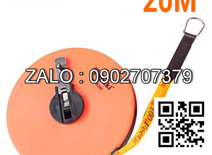 Thước dây sợi thủy tinh Asaki 20m vỏ
nhựa nền vàng AK-0391