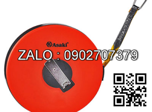 Thước dây sợi thủy tinh Asaki 30m vỏ
nhựa nền vàng AK-0392