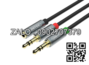 Jack Chia 2 Đầu 3.5 --> 1 Đầu Bông Sen - Unitek 0.2m YC 957ABK