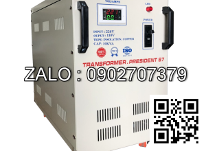 Biến áp cách ly 1P 220V/110V-220V 10KVA-Dây Đồng - Nhản hiệu : Fushin