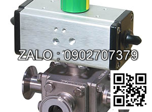 Van Inox 4 ngã mặt bích - điều khiển khí nén Ø 110