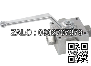 Van Inox 4 ngã ren trong thủy lực Ø 90