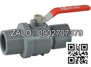 Van khóa nước nhựa tay vặn Inox màu đỏ 90 Tiền Phong