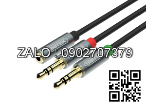 Jack Chia 2 Đầu 3.5 --> 1 Đầu Bông Sen - Unitek 0.2m YC 957ABK