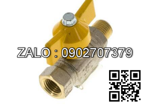 Van khóa thau tay vặn Inox màu đỏ 60