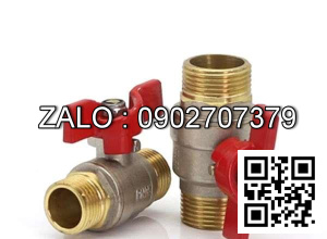 Van khóa nước thau tay gạt Inox màu đỏ 60