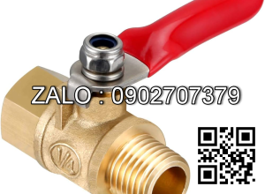 Van khóa nước thau tay vặn Inox màu đỏ 49