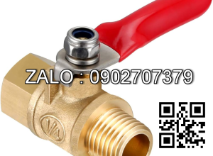 Van khóa nước thau tay vặn Inox màu đỏ 60