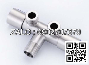 Van khóa Inox tay vặn màu trắng 90