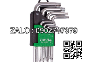 Bộ chìa vặn hoa thị(torx) TOPTUL 9 cây T10- T50 loại dài Mạ crom GAAL0914