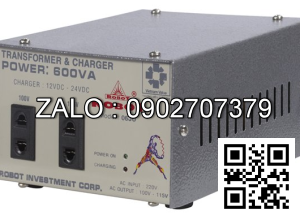 Máy biến thế có sạc ắc quy Robot 600VA ( 12-24V )