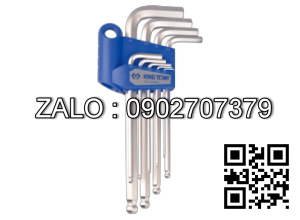 Bộ chìa vặn lục giác bi Asaki 9 cây 1.5-
10mm mạ crom mờ AK-0409