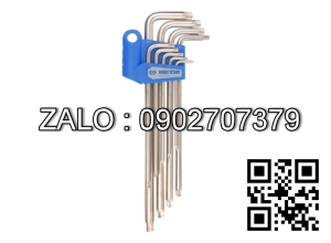 Bộ chìa vặn hoa thị(torx) Asaki 9 cây
T10-T50 mạ crom mờ AK-0412