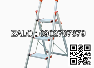 Thang ghế tay vịn inox màu cam bản lớn Nakata TY103B, 3 bậc, 3.8kg, chiều cao sử dụng 0.74m, chiều cao tay vịn 1.16m