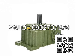 Hộp giảm tốc dạng úp ( nằm ) trục vít - bánh vít Yushen vỏ gang , size : 147 , tỉ số truyền 1/25 trục cốt ra hướng lên trên Model : WPO