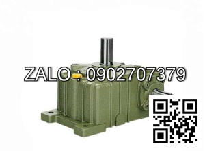 Hộp giảm tốc dạng úp ( nằm ) trục vít - bánh vít Yushen vỏ gang , size : 147 , tỉ số truyền 1/15 trục cốt ra hướng lên trên Model : WPO