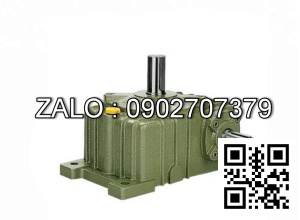 Hộp giảm tốc dạng úp ( nằm ) trục vít - bánh vít Yushen vỏ gang , size : 155 , tỉ số truyền 1/40 trục cốt ra hướng lên trên Model : WPO