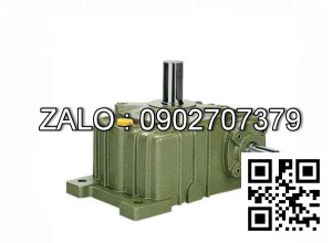 Hộp giảm tốc dạng úp ( nằm ) trục vít - bánh vít Yushen vỏ gang , size : 250 , tỉ số truyền 1/50 trục cốt ra hướng lên trên Model : WPO
