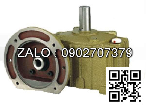 Hộp giảm tốc dạng úp có mặt loa trục vít - bánh vít Yushen vỏ gang , size : 147 , tỉ số truyền 1/40 trục cốt ra hướng lên trên Model : WPDO