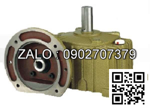 Hộp giảm tốc dạng úp có mặt loa trục vít - bánh vít Yushen vỏ gang , size : 147 , tỉ số truyền 1/25 trục cốt ra hướng lên trên Model : WPDO