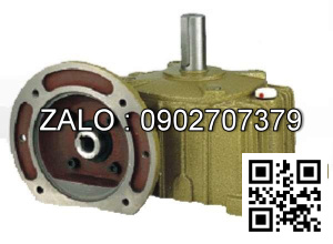 Hộp giảm tốc dạng úp có mặt loa trục vít - bánh vít Yushen vỏ gang , size : 147 , tỉ số truyền 1/10 trục cốt ra hướng lên trên Model : WPDO