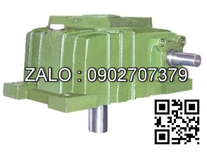 Hộp giảm tốc dạng vuông góc thân đứng vỏ gang , size : 40 , tỉ số truyền 1/20 cốt đầu ra úp xuống phía dưới Model : UW ( WPX )