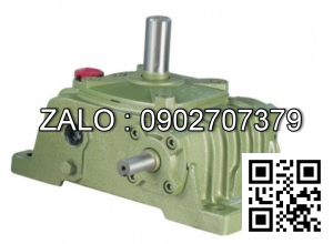 Hộp giảm tốc dạng vuông góc thân đứng vỏ gang , size : 50 , tỉ số truyền 1/30 cốt đầu ra chỉ lên phía trên Model : VW ( WPO )