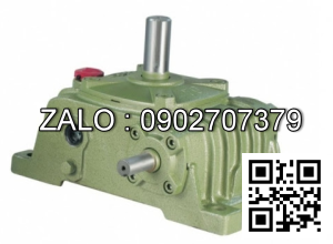 Hộp giảm tốc dạng vuông góc thân đứng vỏ gang , size : 60 , tỉ số truyền 1/30 cốt đầu ra chỉ lên phía trên Model : VW ( WPO )