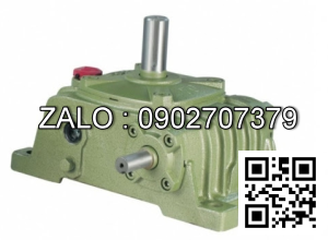 Hộp giảm tốc dạng vuông góc thân đứng vỏ gang , size : 100 , tỉ số truyền 1/40 cốt đầu ra chỉ lên phía trên Model : VW ( WPO )