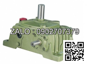 Hộp giảm tốc dạng vuông góc thân đứng vỏ gang , size : 100 , tỉ số truyền 1/30 cốt đầu ra chỉ lên phía trên Model : VW ( WPO )