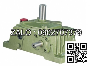 Hộp giảm tốc dạng vuông góc thân đứng vỏ gang , size : 100 , tỉ số truyền 1/20 cốt đầu ra chỉ lên phía trên Model : VW ( WPO )