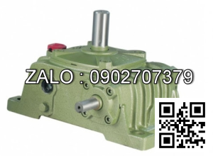 Hộp giảm tốc dạng vuông góc thân đứng vỏ gang , size : 135 , tỉ số truyền 1/60 cốt đầu ra chỉ lên phía trên Model : VW ( WPO )