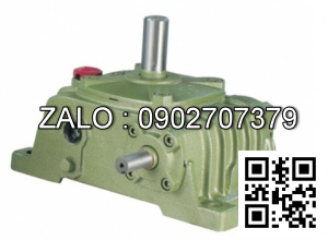 Hộp giảm tốc dạng vuông góc thân đứng vỏ gang , size : 147 , tỉ số truyền 1/50 cốt đầu ra chỉ lên phía trên Model : VW ( WPO )