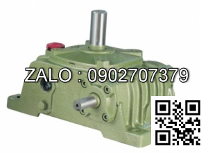 Hộp giảm tốc dạng vuông góc thân đứng vỏ gang , size : 147 , tỉ số truyền 1/10 cốt đầu ra chỉ lên phía trên Model : VW ( WPO )