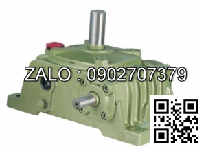 Hộp giảm tốc dạng vuông góc thân đứng vỏ gang , size : 155 , tỉ số truyền 1/30 cốt đầu ra chỉ lên phía trên Model : VW ( WPO )