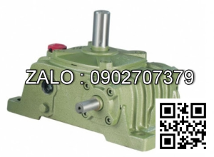 Hộp giảm tốc dạng vuông góc thân đứng vỏ gang , size : 250 , tỉ số truyền 1/60 cốt đầu ra chỉ lên phía trên Model : VW ( WPO )