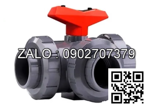 Van bi nhựa tay gạt rắc co 3 đầu sử dụng ống phi 90 Sunmax