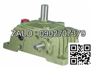 Hộp giảm tốc dạng vuông góc thân đứng vỏ gang , size : 80 , tỉ số truyền 1/30 cốt đầu ra chỉ lên phía trên Model : VW ( WPO )