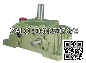 Hộp giảm tốc dạng vuông góc thân đứng vỏ gang , size : 80 , tỉ số truyền 1/15 cốt đầu ra chỉ lên phía trên Model : VW ( WPO )