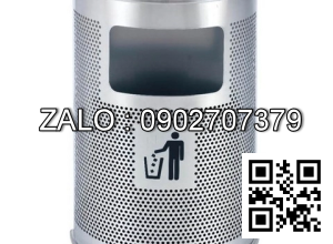Thùng rác inox công nghiệp hình bán nguyệt A55