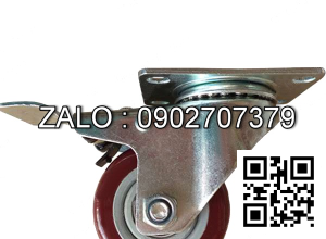 Bánh xe đẩy TCF38 cao su nhiệt nâu vít khóa Ø38x12 mm
