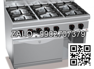 Bếp âu 6 họng, 1 lò nướng bằng gas BERTO'S G7F6+FG1
