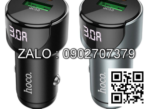 Cóc Sạc Xe Hơi Hoco Z42 1 Cổng Usb 3.0A + 1 Cổng TypeC, Lcd