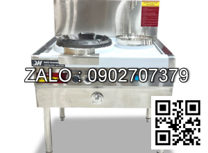 Bếp Á Okasu đơn họng gang có quạt thổi và bầu nước