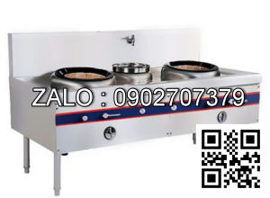 Bếp Á Okasu đôi họng gang 1500 có quạt thổi