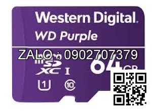 Thẻ Nhớ MicroSD Western Digital Purple 64GB Box Class10 (Dùng Camera)