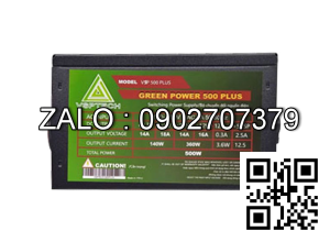 Nguồn VSP Green 500W PLUS + (4+Pin, 6+2pin)