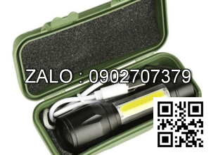 Đèn pin siêu sáng MINI ,2 trong 1 , sac cổng usb ,co zoom có led chớp , nhiều chế độ đèn ,full hộp nhựa